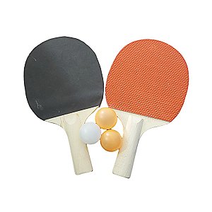 Kit Tênis De Mesa 2 Raquetes 3 Bolinhas de Ping Pong Jogos Diversão - Novo Século