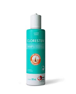 Cloresten Shampoo 200ml Xampu Antifúngico e Antibacteriano Para Cães e Gatos Agener União Saúde Animal