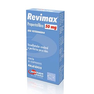 Vasodilatador Cerebral e  Periférico Revimax para Cães - 50mg - 30 Comprimidos - Agener União