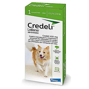 Antipulgas e Carrapatos Credeli 450mg para Cães 11 a 22kg - 1 Comprimido - Elanco