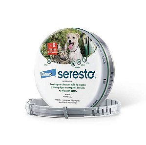 Coleira Seresto Antipulgas e Carrapatos Grande 8 Meses de Proteção para Cães e Gatos até 8kg Elanco