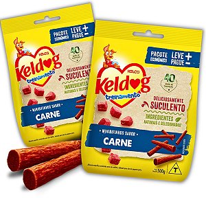Kit 2 Bifinho Petisco Keldog Criadores Sabor Carne para Cães - 500g - Kelco