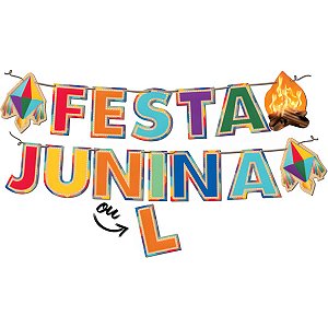 Faixa Decorativa Bandeirinhas Comemoração Festa Junina/Julina - 1,6m X 15cm - Festcolor