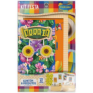 Kit Festa Decorativa Especial Festa Junina/Julina Tradicional - 62 peças - Festcolor
