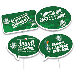 Placas Divertidas Festa Comemoração Time de Futebol Palmeiras - 4 Unidades - Festcolor
