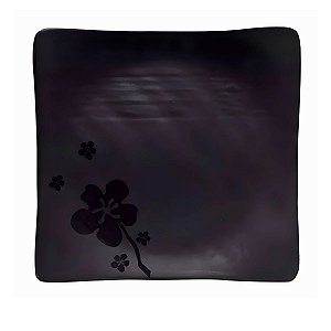 Prato Kanpai Premium Raso Quadrado Preto de Melamina 22,9cm Comida Japonesa - Bestfer