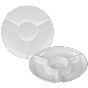 Petisqueira de Melamina Premium Leve Resistente Grande com 4 Divisões - 33,5 cm - Bestfer
