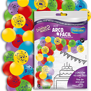 Kit Arco Fácil Balão Bexiga Festa Aniversário Infantil - Divertidamente - 48 Unidades - Festcolor