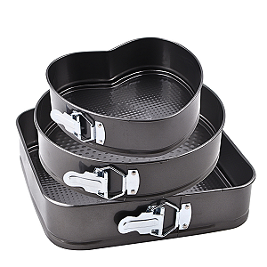 Conjunto 3 Formas Desmontáveis de Aço Carbono Assadeiras Fundo Removível 20/26/27CM - Class Home