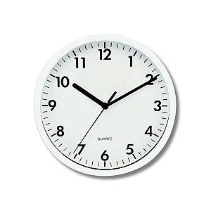 Relógio de Parede Analógico Redondo Branco 20cm Tuut