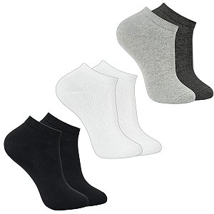 Kit 3 Pares Meias Premium Soquete Cano Curto em Algodão e Poliéster 30-46 Unissex Union Socks