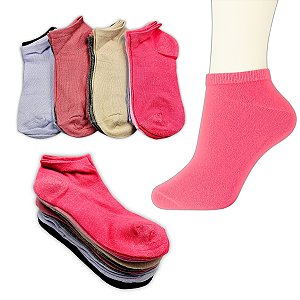 Kit 3 Pares Meias Premium Soquete Cano Curto em Algodão e Poliéster Feminina 30-40 Union Socks