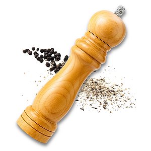 Moedor Manual de Pimenta e Sal Condimentos Temperos Grãos Com Ajuste MDF 21cm Uny Home