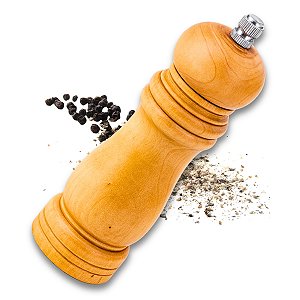 Moedor Manual de Pimenta e Sal Condimentos Temperos Grãos Com Ajuste MDF 15cm Uny Home
