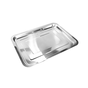 Bandeja Retangular de Inox 32x22cm Ideal para Servir Acomodar Alimentos E Bebidas - P - Ke Home