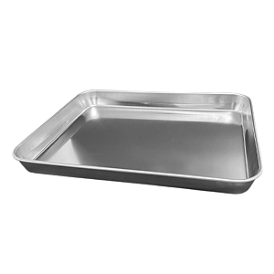 Bandeja Retangular Alta de Aço Inox para Servir Preparar Organizar Alimentos - 35cm – Ke Home