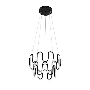 Pendente Led Keli 82W 3000K Preto | Nordecor 2225