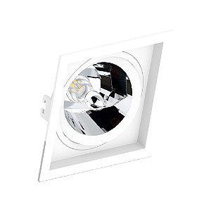 Embutido Quadrado Recuado AR111 PVC Branco | Save Energy  SE-330.1064