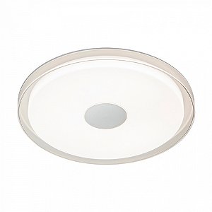 Plafon de Sobrepor Led Domo Redondo 3000K 48W Bivolt Ø50cm Abs e Acrílico Prata e Branco | Bella Iluminação BD008C