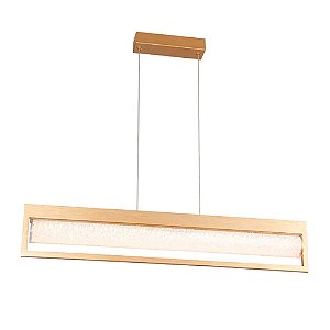 Pendente Led Glitter Retangular 3000K 20W 13,5x76x6cm Metal, Cristal e Vidro | Bella Iluminação HC009S