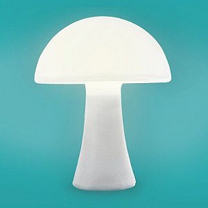 Luminária de Mesa Mushroom Branco Polietileno 31x25x25cm | Usare 2405
