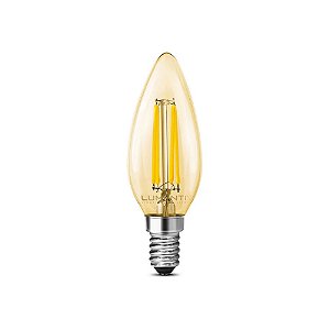 Lâmpada Led Filamento Vela C35 E14 4W 2400K Bivolt | Lumanti LLFV204WB