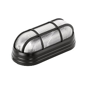 Arandela Tartaruga Kansas com Grade Termoplástico Preta 26cm E27 | Click Injet 8239PR