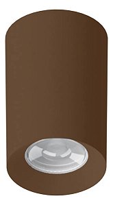Plafon de Sobrepor Tower Face Recuado Redondo Dicroica PAR16 (A) 11cm x (D) 7,2cm Termoplástico Marrom - Save Energy SE-385.2543