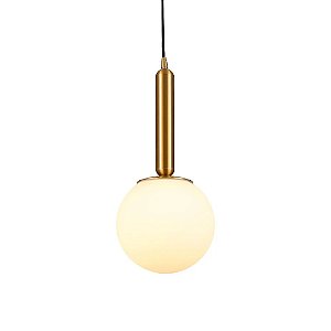 Pendente Basic (A) 33cm Metal e Vidro Dourado e Fosco - Skylight SKY-3123DO