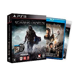 Jogo Terra-Média: Sombras de Mordor + Filme Senhor dos Anéis - PS3