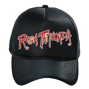 Boné Trucker - Rosa Tattooada Hard-Fi (LANÇAMENTO)