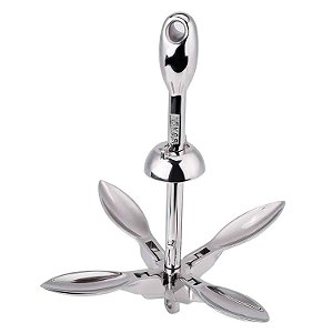 Âncora Poita Dobrável 1,5 Kg Aço Inox Grapnel Barco Bote Jet