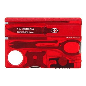 SwissCard Victorinox Cartão 12 Funções Vermelho C/ LED Origi