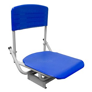 Cadeira Banco Giratória Dobrável Azul P/ Barco Lancha