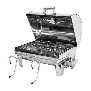 Churrasqueira P/ Barco Lancha Aço Inox 40x25 cm Portátil