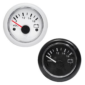 Relógio Voltímetro C/ LED 52mm Barco Trator 8-12v-16 Volts