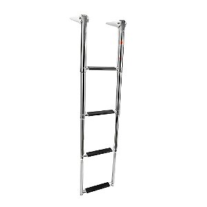 Escada Telescópica Náutica 4 Degraus Aço Inox Barco Lancha