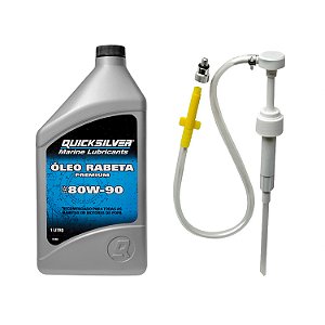 Óleo Mercury SAE 80w-90 + Bomba P/ Troca de Óleo Rabeta
