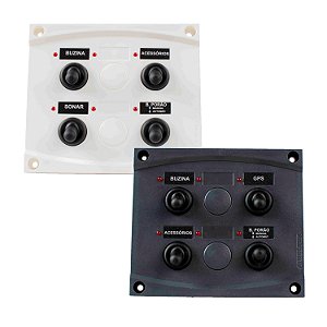 Painel Comando Elétrico Náutico 4 Funções 12V Barco Lancha