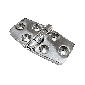 Dobradiça Aço Inox 6 Furos 77x37 P/ Tampa Porta Barco Lancha