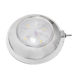Luminária de Cabine Luz Cortesia LED 12V Prata Barco Lancha