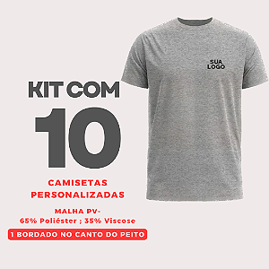 CAMISETA TRADICIONAL POLIVISCOSE KIT 10 UNIDADES