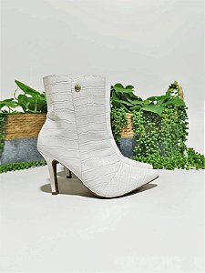 Bota Cano Baixo Croco Salto Fino Feminino