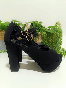 Sandália Meia Pata de Tiras - Salto Bloco