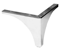 Pé De Sofá Cromado Curve 12cm Pé Asa Delta Aluminio