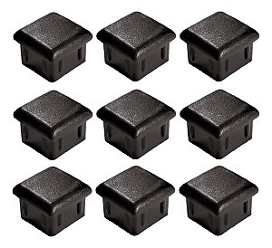 Ponteira Interna 20x20mm Preto - Kit com 200 unidades