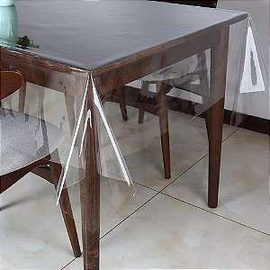 Toalha De Mesa Plástico Transparente Impermeável 1,40m de Largura 0,10mm