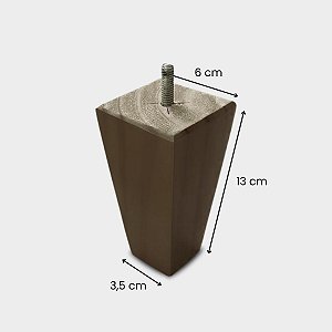 Pé De Sofá Em Madeira Tipo Trapézio 13Cm