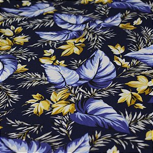 Tecido Estampado Flores azul impermeável   TE717202  - Dian - 4359