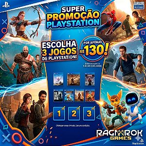 🎮 MONTE SEU COMBO – 3 JOGOS POR R$129,90 | PS4 & PS5
